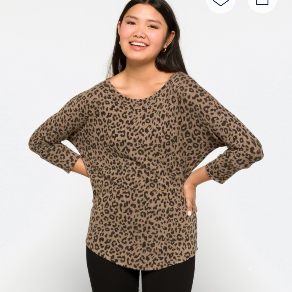 Leopard Print Long Sleeve Top